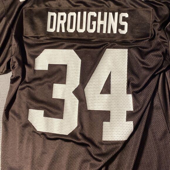 Cleveland Browns Jersey Mens Extra Large Brown Droughns #34 Reebok NFL Vntg - Picture 3 of 12